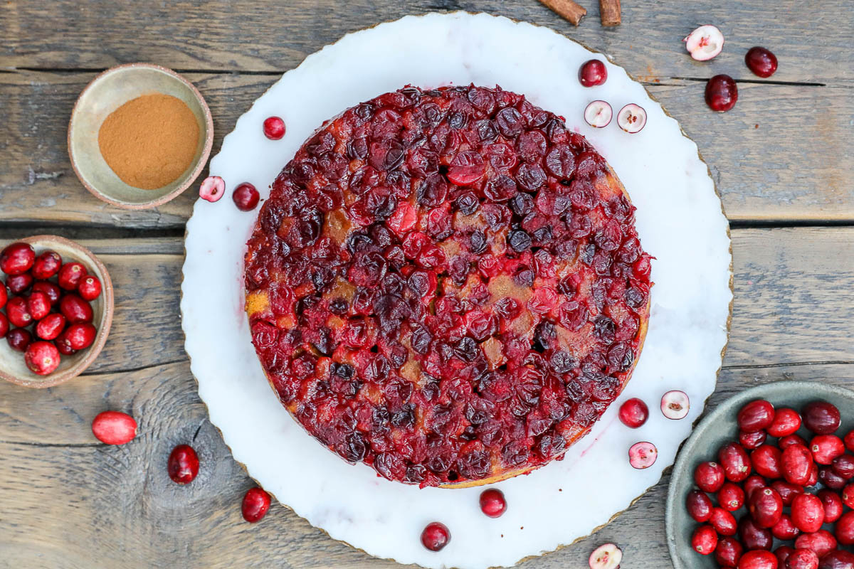 Cranberry Pumpkin Upside Down Cake | Dessert | Jenny Shea Rawn