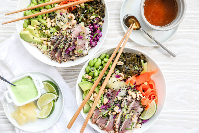 Sesame Crusted Ahi Tuna Power Bowls 