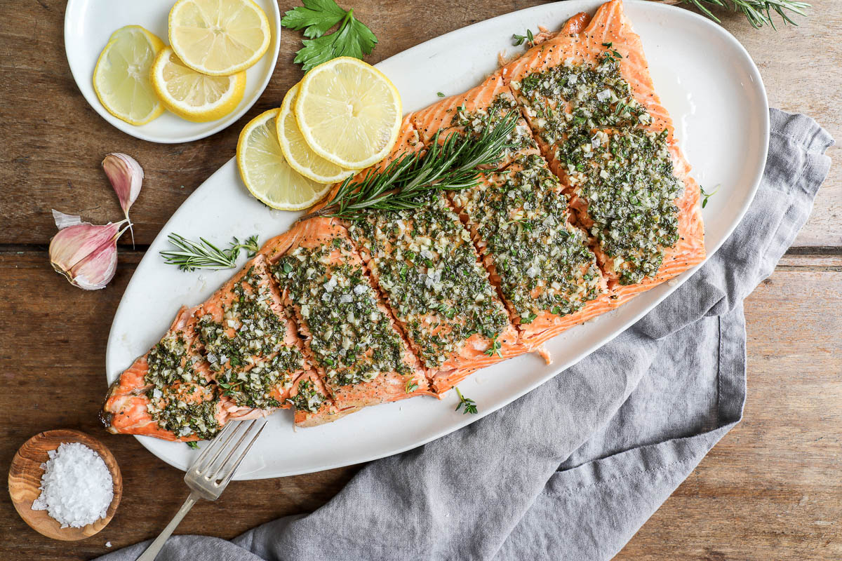 Honey Garlic Butter Salmon with Herbs | Salmon | Jenny Shea Rawn