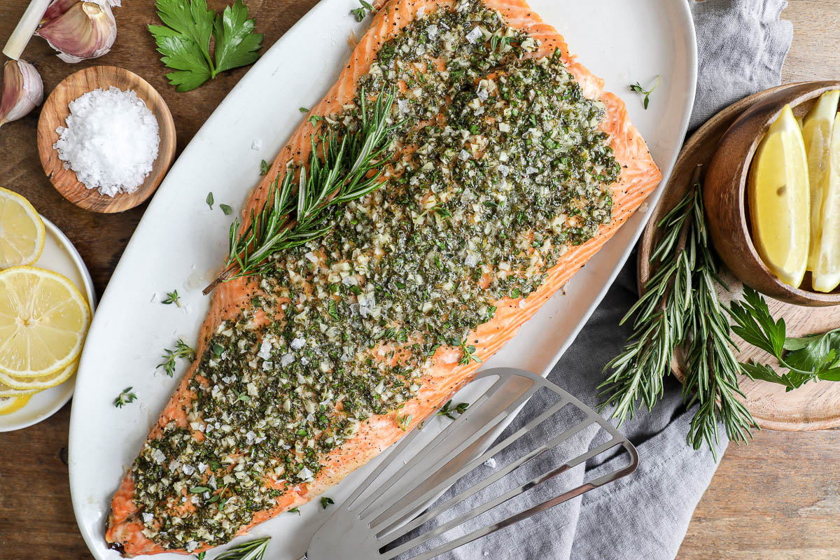 An image of baked salmon