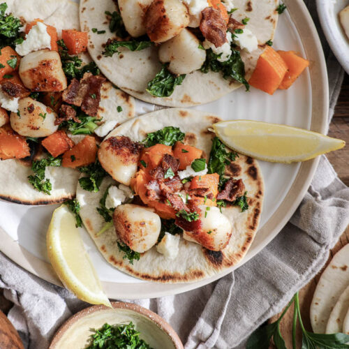 An image of bay scallop tacos