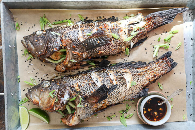 Grilled Whole Black Sea Bass | Black Sea Bass | Whole Fish