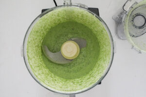 An image of a green cilantro sauce.